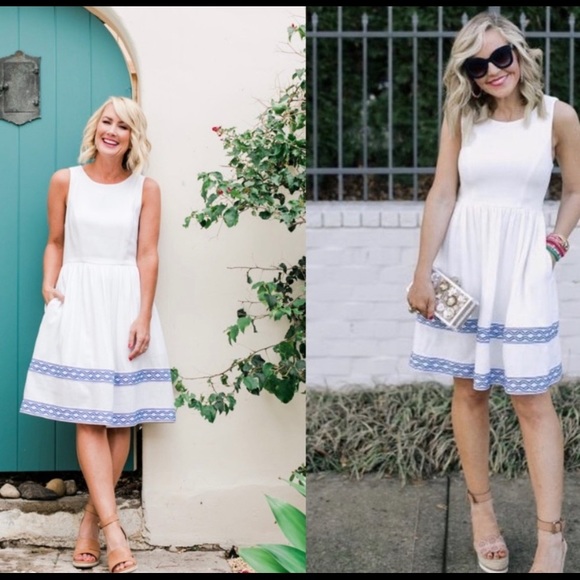 Gibson X Sugarplum Ravello Geo Trim Dress Size PL - Picture 1 of 11